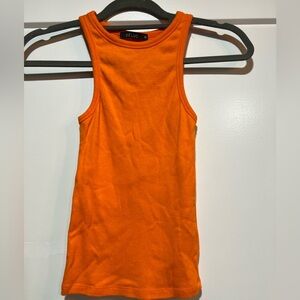 Deluc Bright Orange Ribbed Tank Top